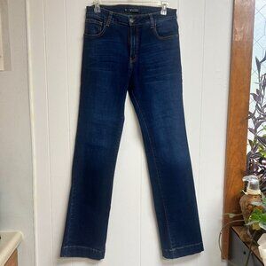 Lucky & Blessed Size 12 Dark Wash with Fading Jeans Baby Bootcut/Flare Style